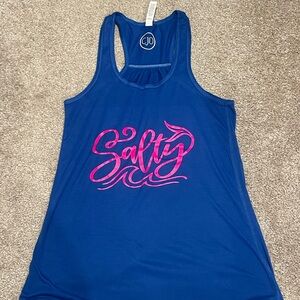 Bella Canvas Navy Tank Top with Vibrant Pink Design